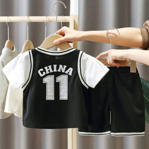 Children Sets Boys Short-sleeve Sports Baby Boy Basketball Uniform Summer Kids Clothes Two-piece Set