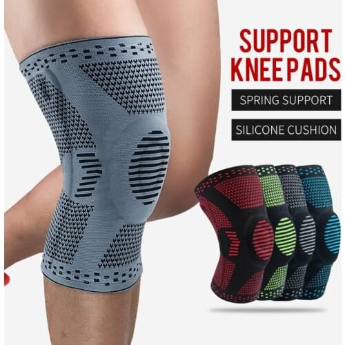 Gym Knee Pad Brace Silicone Spring KneePads Knee Patella Support Sleeve Protector Fitness Gear Running Basketball Volleybal