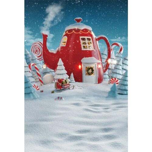 Yeele Photocall Christmas Photography Backdrop Winter Snow Lollipop Castle Baby Birthday Background Photo Studio Photographic