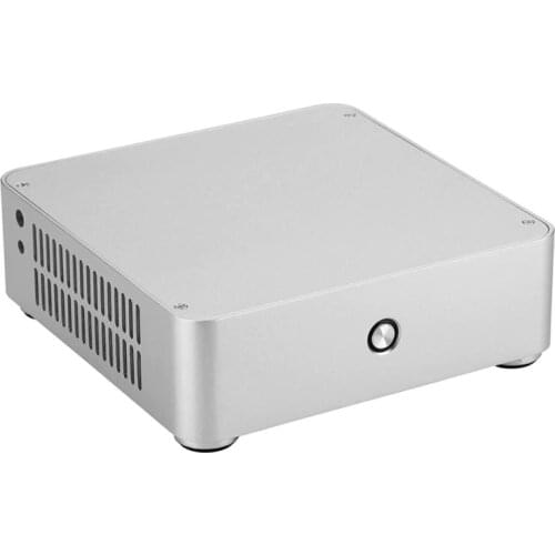 H60 mini-ITX Chassis HTPC aluminum 3.5''HDD support DC-ATX Power mini case of HTPC WIFI COM PCI Audio Ports