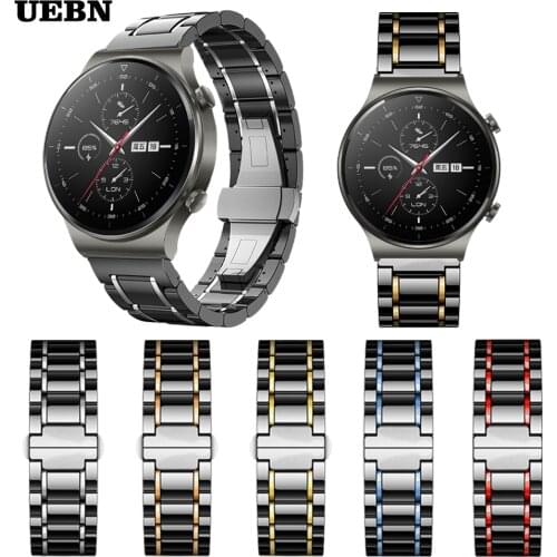 UEBN Ceramic strap for Huawei Watch GT 2 Pro Band Bracelet for Huawei Watch GT 2 42mm 46mm & 2e Watchbands