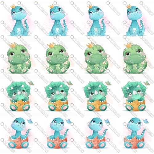 Cartoon Cute Dinosaur Printed Design Customized Lanyard/Satin/Grosgrain Ribbon for Crafts DIY Handmade Materials Hair Bow CA196