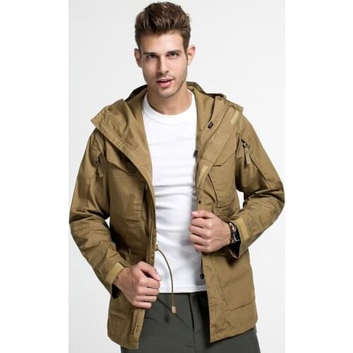 Winter Windproof Thermal Hooded M65 Tactical Windbreaker Tops Men Outdoor Climbing Hunting Army Fans Clothing Pilot Coat Jacket