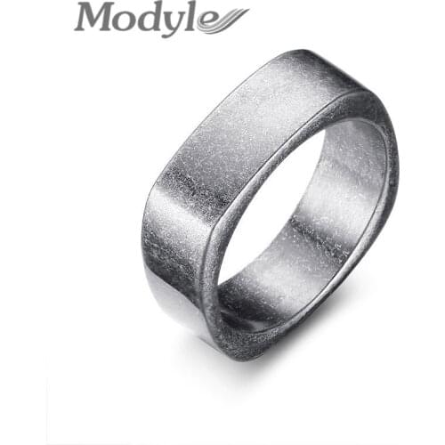 Modyle 2020 New Dropshipping Punk Retro Silver Color Men Jewelry Unique Stainless Steel Rings for Men Hot Sale