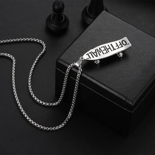 Necklace Chain Skateboard Women Necklaces Long Jewelry Lady Geometric Unisex Pendant Silver Color Hiphop European Alloy Collares