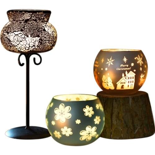 2Pcs Crystal Glass Candle Holder Romantic Wedding Party Home Decor Candlestick Nordic Retro Romantic Home Christmas Candle Cup