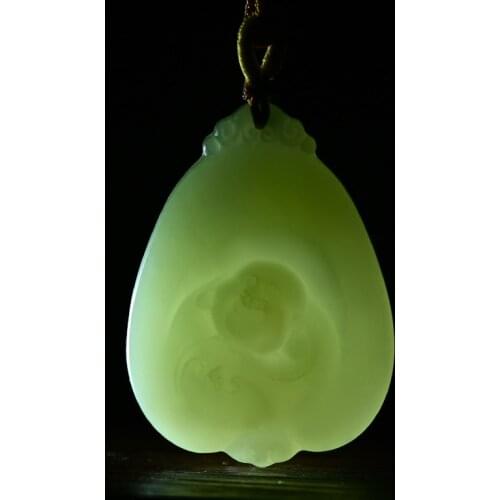 Natural Xinjiang hetian green jade pendant Buddha jade necklace necklaces women pendants jade jewelry customized