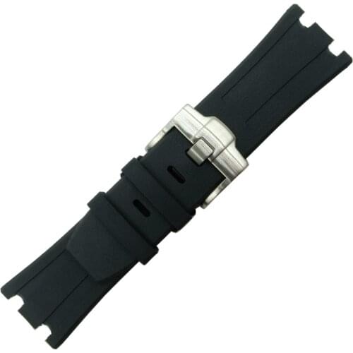 Belt 28mm Rubber Silicone Waterproof with Stainless Steel Pin Clasp Watch Strap For AP Watchband