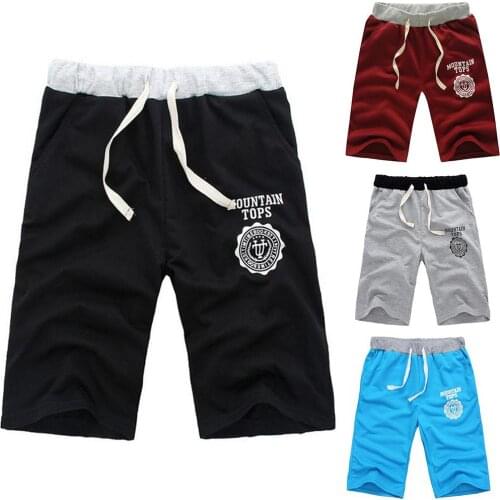 Fashion Summer Men Elastic Waist Shorts Pants Home Beach Trousers Joggers Plain Half Trousers Male whith pocket Pants