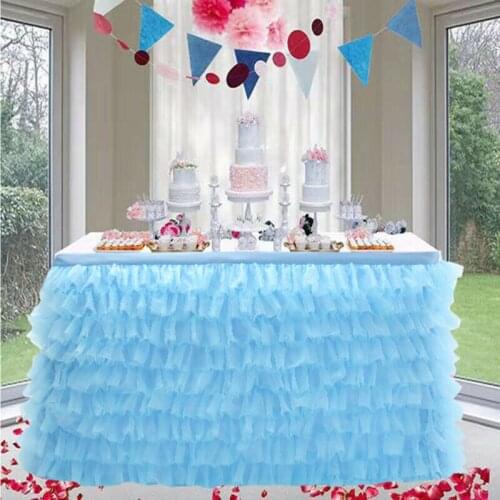 Table Skirt Plastic Party 13 colors 73x420cm Table Cover for Birthday Party Wedding Festival Decoration