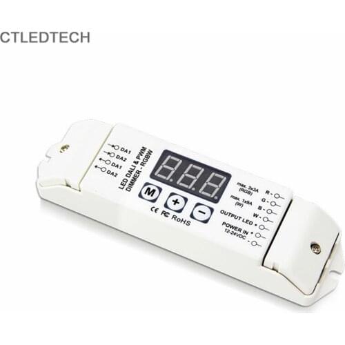 DT6 LED RGBW Tape Light 4CH DALI Dimming Driver 12V 24Vdc Dimmable Signal
