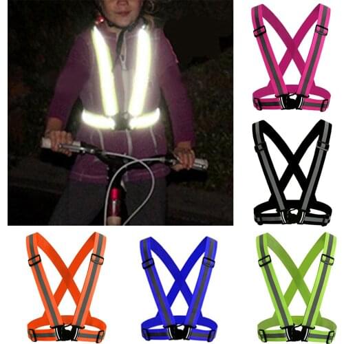 2021 Adjustable LED Night Cycling Reflective Vest Outdoor Running Safety Warning Reflective est Jacket Cycling eqiupment