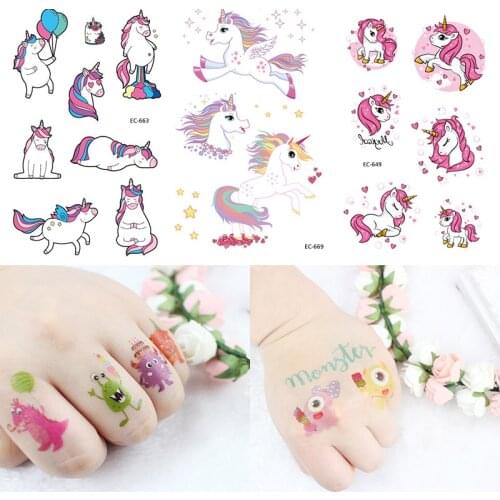 5Pcs Waterproof Unicorn Sticker Cute Anime Childrens Toys Cartoon Stickers For DIY Mobile Phone Laptop Decoration Stickers