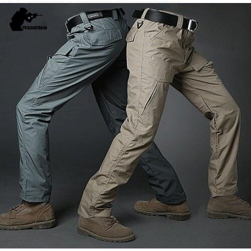 Military Mens Tactical Pants High Quality Waterproof Multi Pocket Special Combat Pants Men Army Camouflage Cargo Pants SALF18