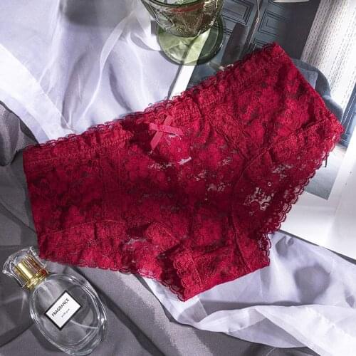 Women 's Underwear Panties Transparent Ultra-thin Sexy Temptation Seamless Middle and Low Waist Cotton Underwear 192