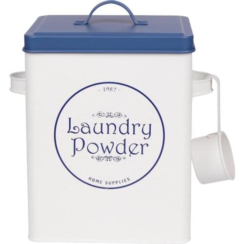 Laundry Powder Detergent Container Tin Box, 9 x 6 x 7 Inches, Storage up to 11lb/ 5kg