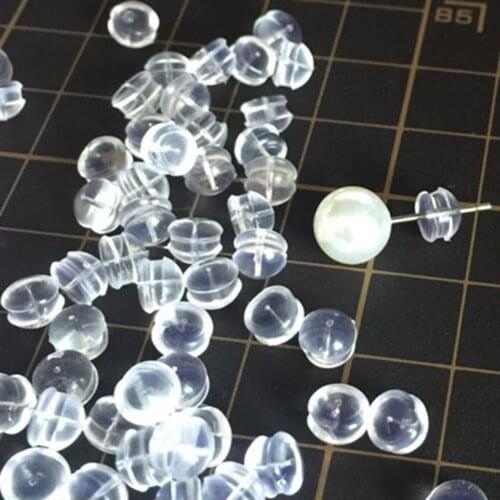 10pcs Rubber Earring Back Plug Cap Clear Soft Silicone Antiallergic Safety Stud Earrings Stopper Earplugs