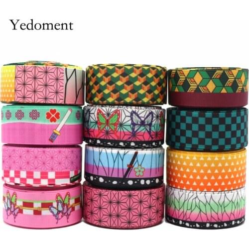10 Yards 1' 25MM Japanese Cartoon Printed Grosgrain Ribbons For Hair Bows DIY Handmade Materials Y2020092901