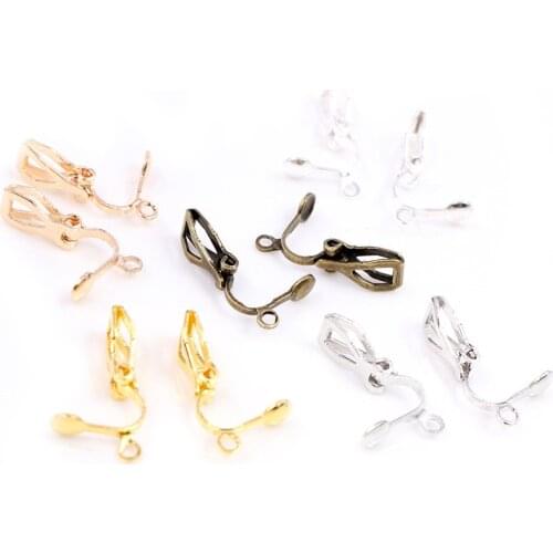 12x5mm 50pcs High Quality 6 Colors Plated Ear Clip DIY Handmade Earrings Findings Jewelry Findings Parts Wholesale