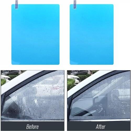 2 pieces / set Car Side Window Protective Film Anti-fog Membrane With Anti-reflective Coating Waterproof Waterproof Car Sticker