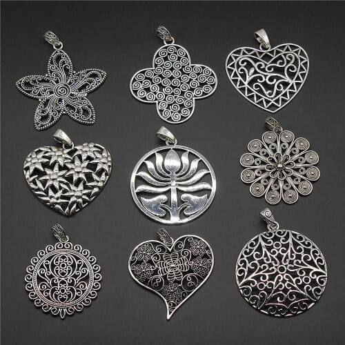 New 2pcs Mandala Pattern Charms Pendant Diy Jewelry Findings Accessories