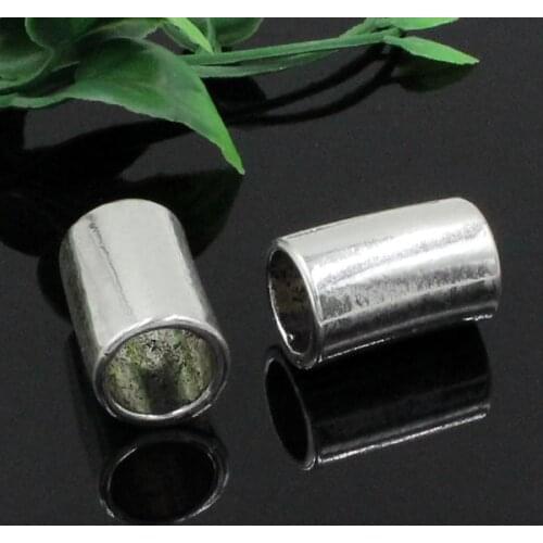 20pcs/lot Silver Tone Slider Round Tube,for Bracelet Necklace Cord Beads watch Chain Beads DIY Accessory 22x14mm fit:11mm K04610