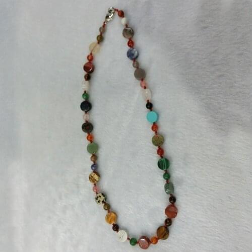 3pcs Natural Stone Quartz Chrysoprase Opal Hand-woven Bohemia Choker Torque Energy Treat Round Abacus Beads Necklace Collar Free