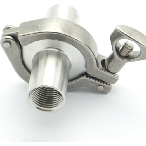 304 Stainless Steel Sanitary Pipe Fitting Set 3/4" NPT Female Thread Ferrule + 1.5" Tri Clamp + Silicon Gasket For Home Brew