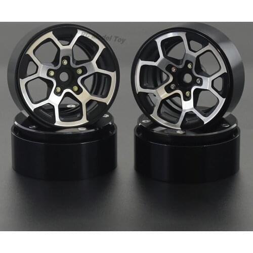 4PCS 5 Spokes Metal 2.0" Beadlock Wheels Rim for 1/10 RC Crawler Axial SCX10 90046 AXI03007 Capra Wraith Traxxas TRX4 RedCat MST