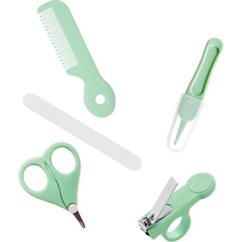 45BF 5 Pcs Baby Nail Hair Daily Care Kit Nail Clipper Scissor Hair Comb Nose Cleaner