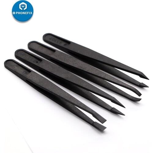 Anti-Static High Temperature Plastic Tweezers 8pcs Non Magnetic Precision Tweezers Flexible Craft Picking Tool For Phone Repair