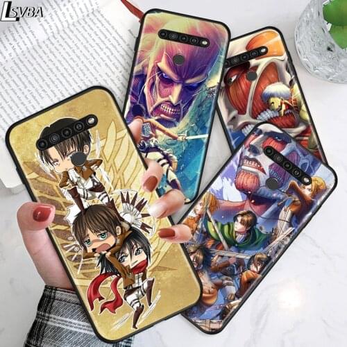 Attack on Titan Anime for LG G8 G8S G8X V30 V35 V40 V50 V60 ThinQ Q60 K40 K50 K51 K61 K71 K92 K62 Soft Black Phone Case