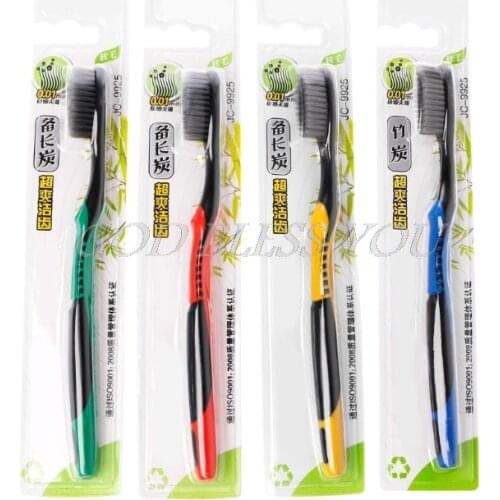 Bamboo Charcoal Superfine Soft Bristle Toothbrush Traveling Teeth Cleanser Brush Random Color Drop Shipping