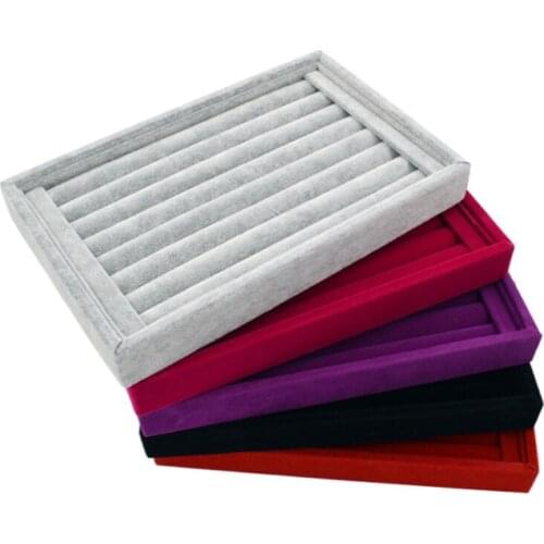 Velvet Case Jewelry Display Holder Organizer Jewelry Storage Box Empty Dish Rings Earrings Storage Tray Bracelet Necklaces