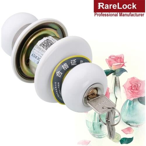 White Ceramic Door Lock Knob with Keys for Office Home Room Security Shop Door Hardware BuildingDIY Rarelock c