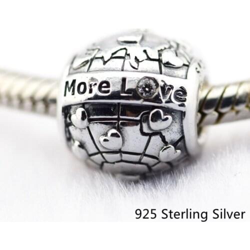 CKK 925 Sterling Silver Club Charm 2018, More Love Original Fashion Beads Jewelry Making Fits For Bracelets
