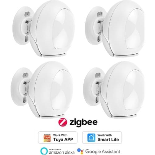 1-5pcs Tuya Smart ZigBee PIR Sensor Body Motion Detector APP Alarm Real-Time Push Home Automation Work with Alexa Google Home