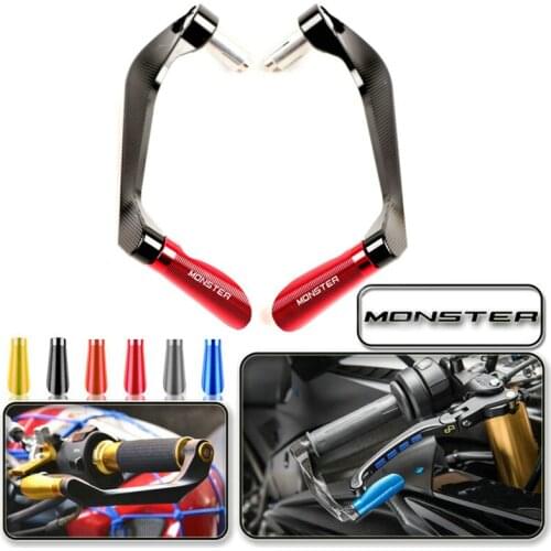 For Ducati Monster Lever Guards Real CNC Aluminum Alloy Hand Guards Motorcycle Brake Protector Anti-fall Rope Handlebar