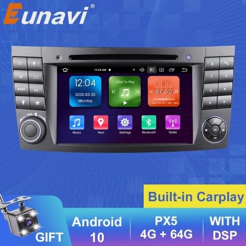 Eunavi DSP 2 DIN Android 10 Car DVD GPS Radio Auto For Mercedes Benz E-class W211 E200 E220 E300 E350 E240 E280 CLS CLASS W219