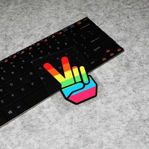 GalonDeco Trendy Car Reflective Sticker Japanese JDM Colorful Victory V-sign Rear Windshield MOTO GP Motorcycle Helmet Sticker