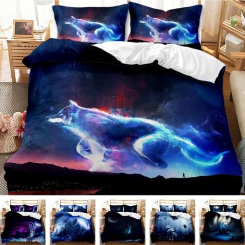 Hot Style Bedding Set 3d Digital Wolf Printing 2/3pcs Duvet Cover Set Single Twin Double Full Queen King Bedroom Decor