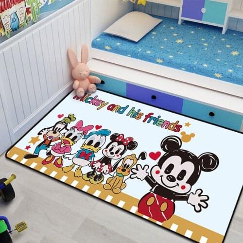 Cartoon Mickey Mouse Minnie Playmat Kitchen Door Mat Kids Boys Girls Game Mat Winnie The Pooh Bedroom Carpet Indoor Bathroom Mat