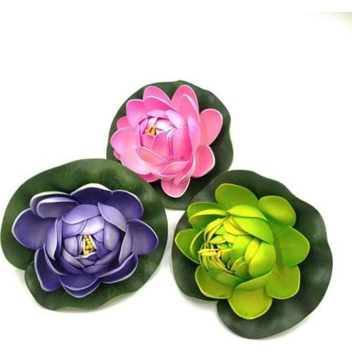 2pcs Aquarium Simulation Lotus Flowe Outdoor Pool Floating In Water Fish Tank Landscape Plants Decorations Random Color
