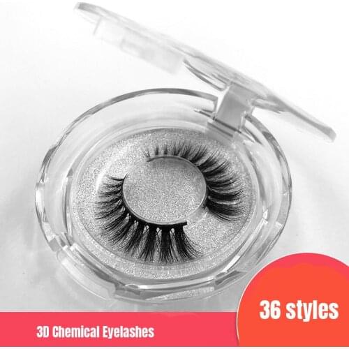 3D Chemical Fiber Fake Eyelashes Makeup Dramatic Thick False Lashes Black Nature Fluffy Long Soft Reusable Private Label