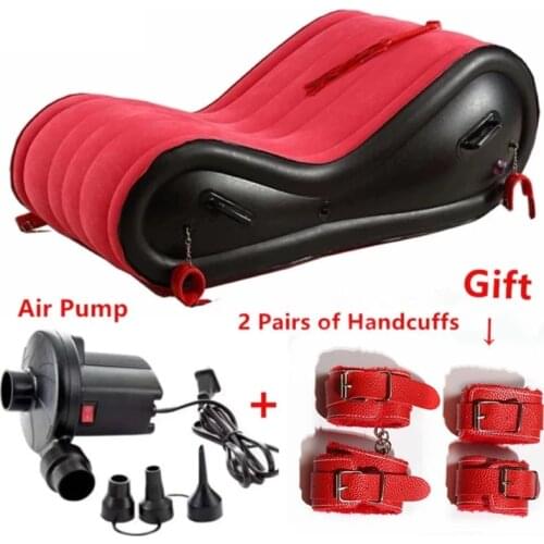 Multifunction Inflatable Bed Sofa For Travel Beach Beds Chaise Fold Bedroom Furniture ArmChair Velvet PVC Leather Bed Frames