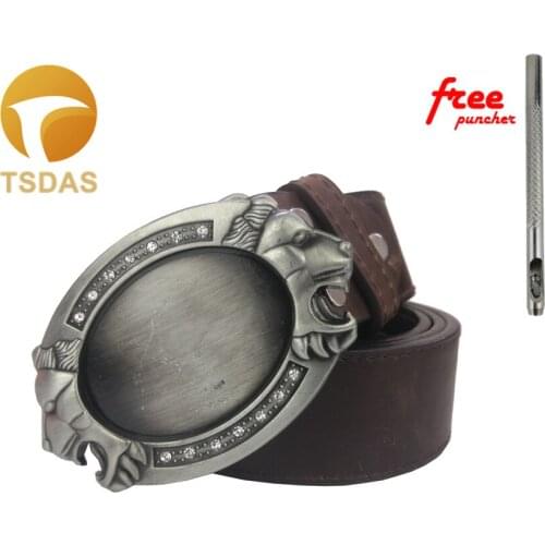 Fashion Metal Carving Lion Belt Buckle Super Cool Male Logo Jeans Accessories Fit 3.8-4 CM Belt