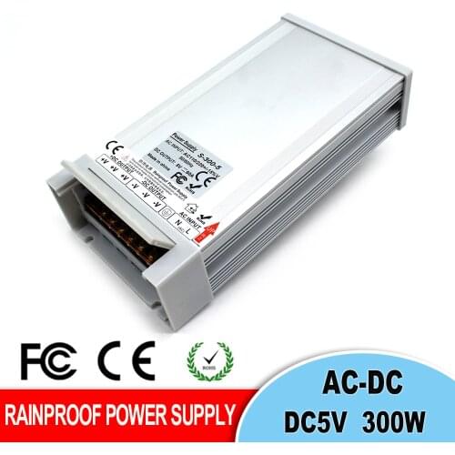 Rainproof DC12V 24V DC5V 300W 350W Lighting Transformers AC to DC 5v 12v 24v Outdoor Power Supply For LED Strip USB Light Lamp