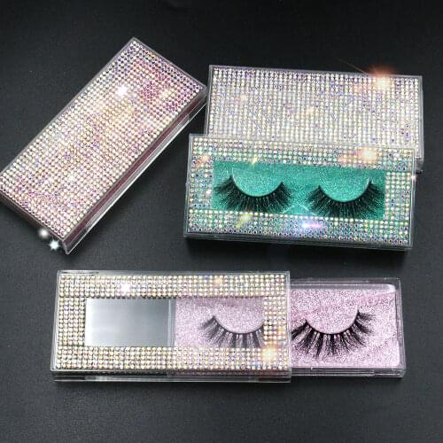 New Empty diamond lash packaging 30pcs/lot rhinestone eyelash boxes mink eyelashes