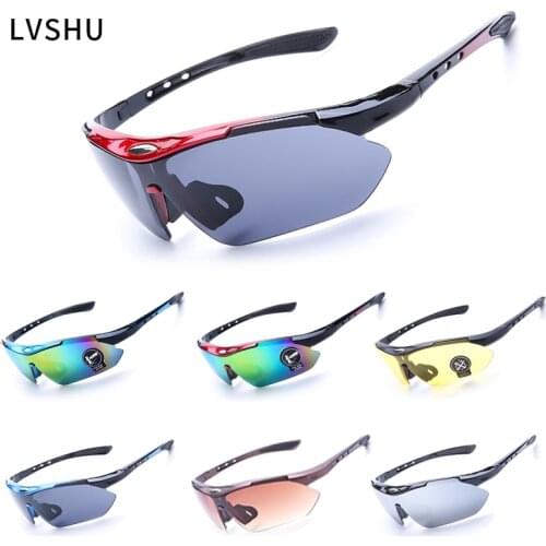 LVSHU Brand New Polarized Outdoor sports Camping Hiking Driving Eyewear Men Women Fishing Glasses Sun Goggles Sport Sunglasses