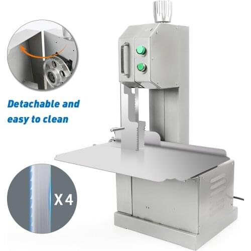 Commercial Meat Bone Sawing Machine Electric Desktop Frozen Meat Bone Beef Fish Steak Cutting Machine 850w +4 Saw Blades